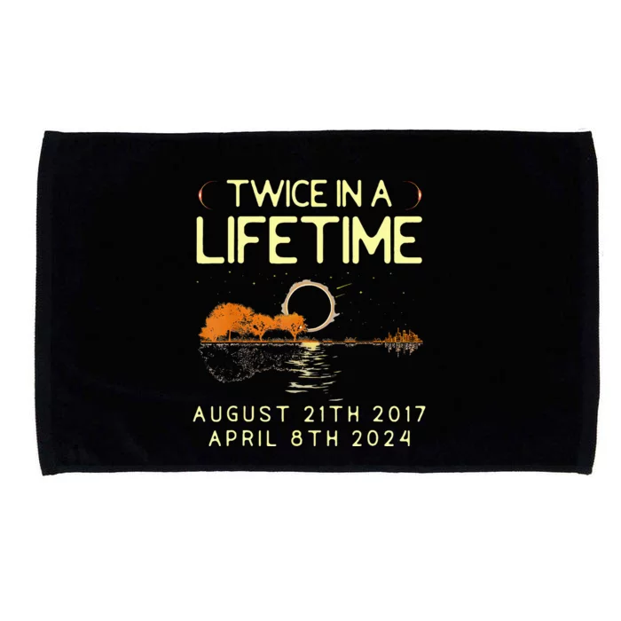 Solar Eclipse Twice In Lifetime April 08 2024 Microfiber Hand Towel