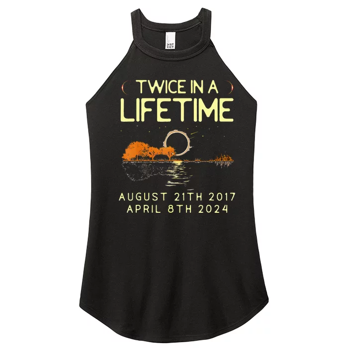 Solar Eclipse Twice In Lifetime April 08 2024 Women’s Perfect Tri Rocker Tank