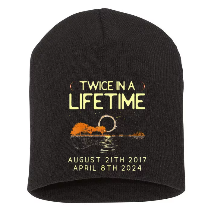 Solar Eclipse Twice In Lifetime April 08 2024 Short Acrylic Beanie