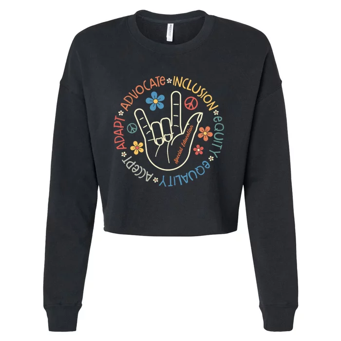 Special Education Teacher Inspirational Sped Teachers Autism Cropped Pullover Crew