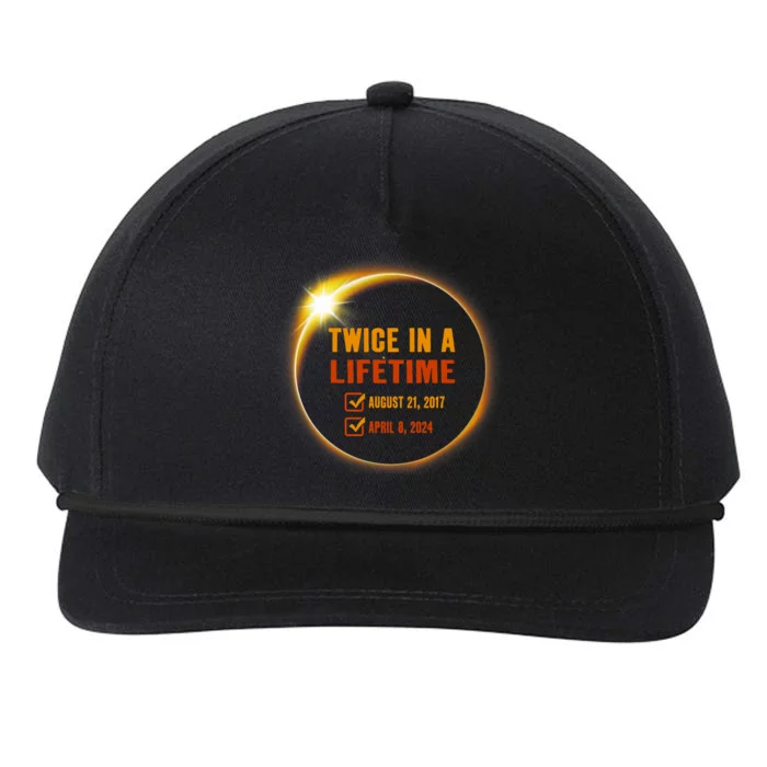 Solar Eclipse Twice In Lifetime 2024 Solar Eclipse Snapback Five-Panel Rope Hat