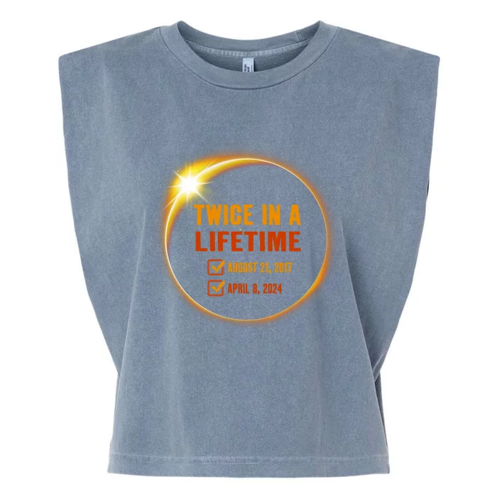 Solar Eclipse Twice In Lifetime 2024 Solar Eclipse Garment-Dyed Women's Muscle Tee