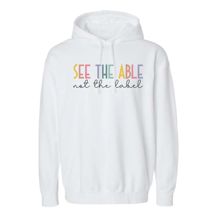 Special Education Teacher See The Able Not The Label Garment-Dyed Fleece Hoodie