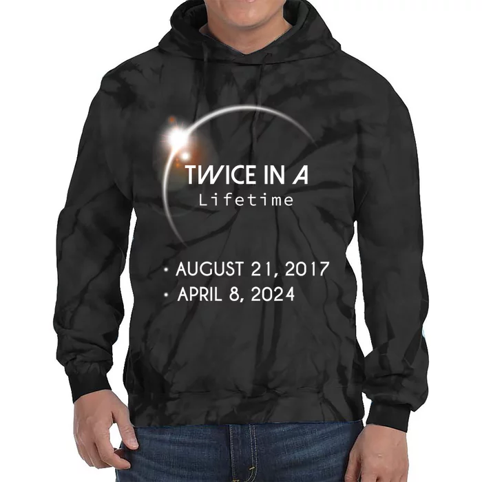 Solar Eclipse Twice In Lifetime 2024 Tie Dye Hoodie