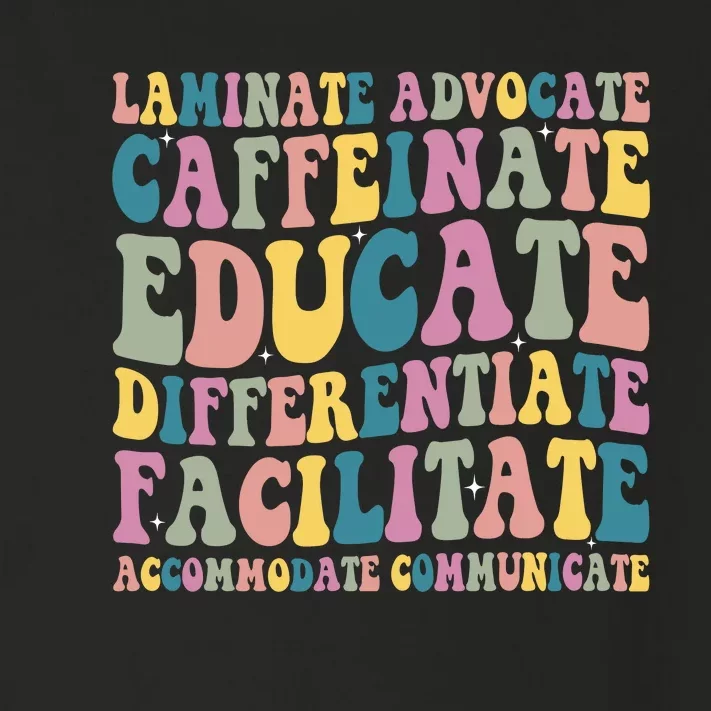 Special Education Teacher Laminate Accommodate Collaborate Toddler Long Sleeve Shirt