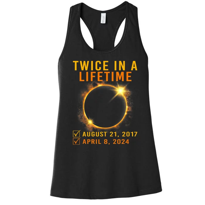 Solar Eclipse Twice In Lifetime 2024 Solar Eclipse Women's Racerback Tank