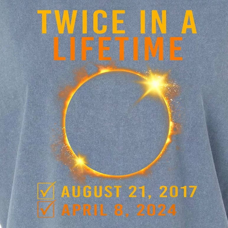 Solar Eclipse Twice In Lifetime 2024 Solar Eclipse Garment-Dyed Women's Muscle Tee