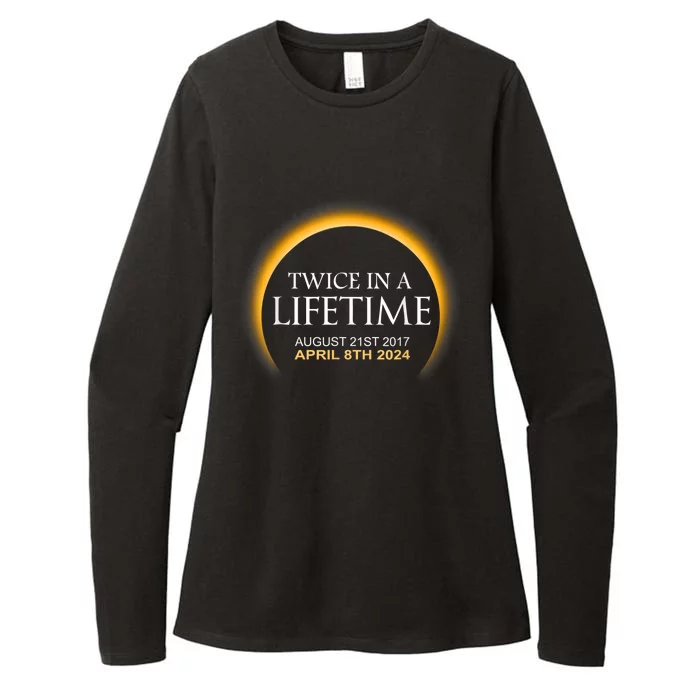 Solar Eclipse Twice In Lifetime 2024 Womens CVC Long Sleeve Shirt