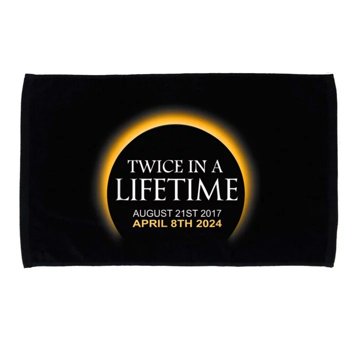 Solar Eclipse Twice In Lifetime 2024 Microfiber Hand Towel