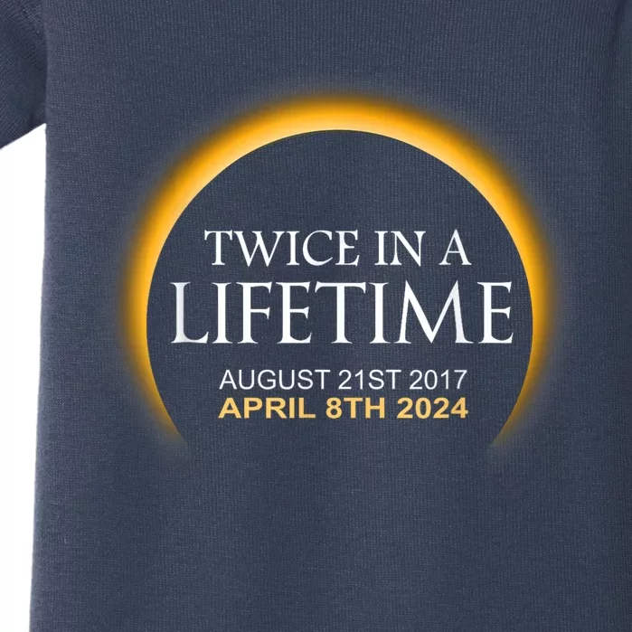 Solar Eclipse Twice In Lifetime 2024 Baby Bodysuit