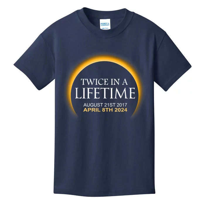 Solar Eclipse Twice In Lifetime 2024 Kids T-Shirt