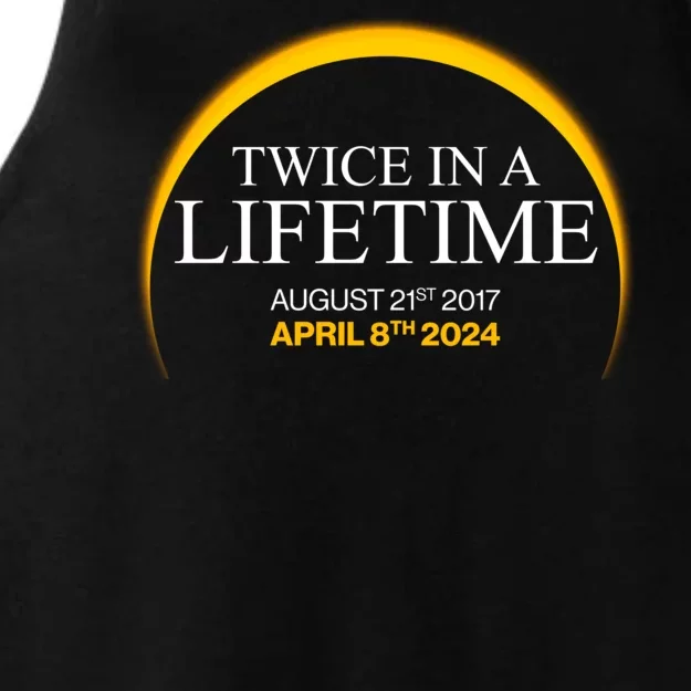 Solar Eclipse Twice In Lifetime 2024 Ladies Tri-Blend Wicking Tank