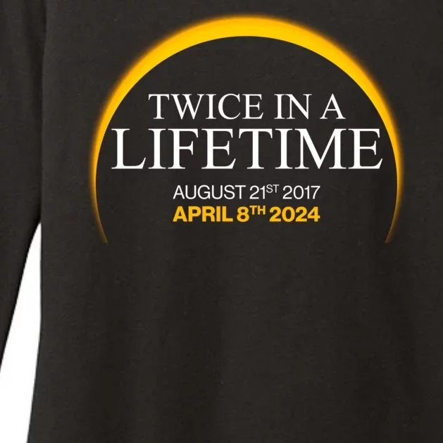 Solar Eclipse Twice In Lifetime 2024 Womens CVC Long Sleeve Shirt