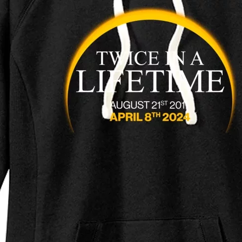 Solar Eclipse Twice In Lifetime 2024 Women's Fleece Hoodie