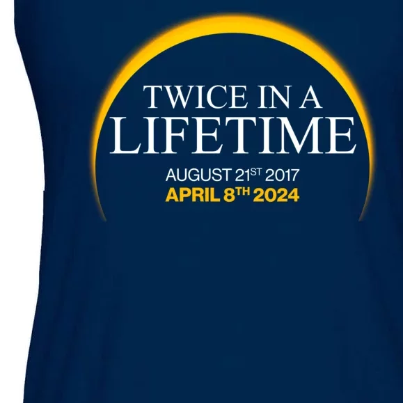 Solar Eclipse Twice In Lifetime 2024 Ladies Essential Flowy Tank