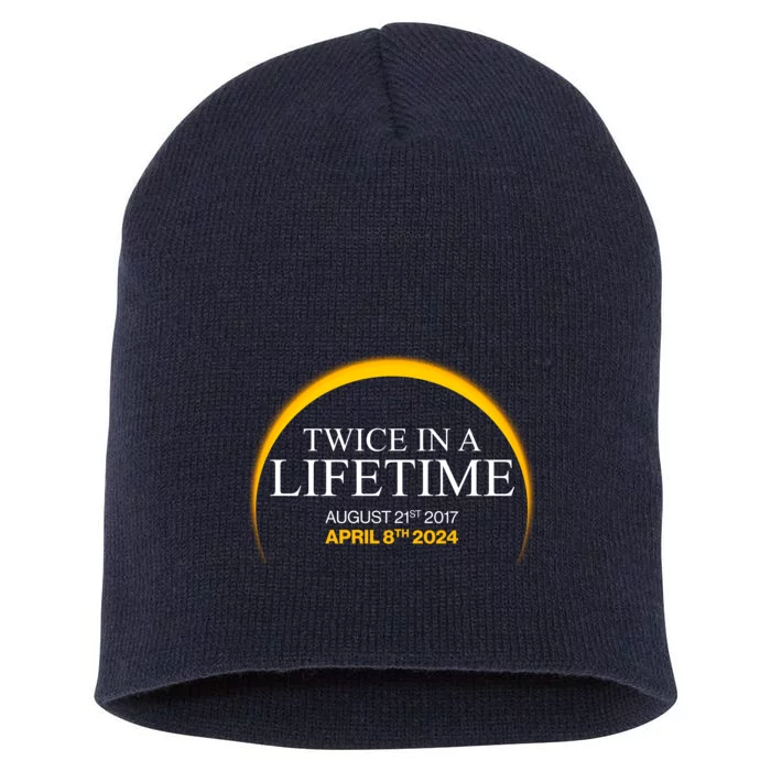 Solar Eclipse Twice In Lifetime 2024 Short Acrylic Beanie