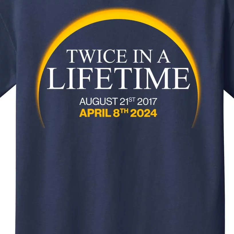 Solar Eclipse Twice In Lifetime 2024 Kids T-Shirt