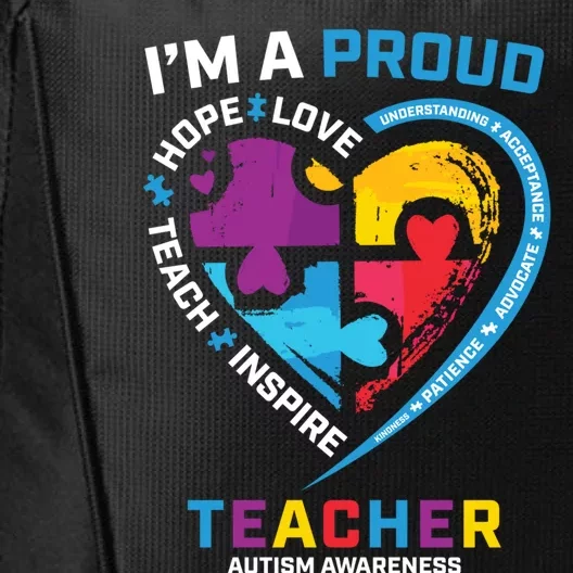 Special Ed Teacher Autism Awareness Funny Gift Autism Teachers Great Gift City Backpack