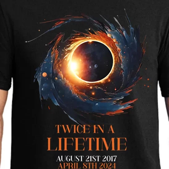 Solar Eclipse Twice In Lifetime 2024 Solar Eclipse Pajama Set