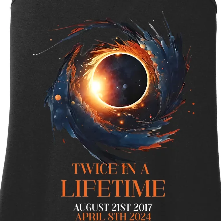 Solar Eclipse Twice In Lifetime 2024 Solar Eclipse Ladies Essential Tank