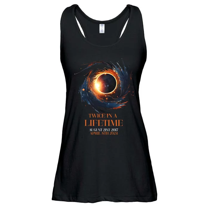 Solar Eclipse Twice In Lifetime 2024 Solar Eclipse Ladies Essential Flowy Tank