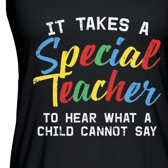 Special Education Teacher Cute Autism Awareness Ladies Essential Flowy Tank