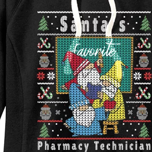 Santas Elfs Ugly Christmas Pharmacytechnician Gift Women's Fleece Hoodie