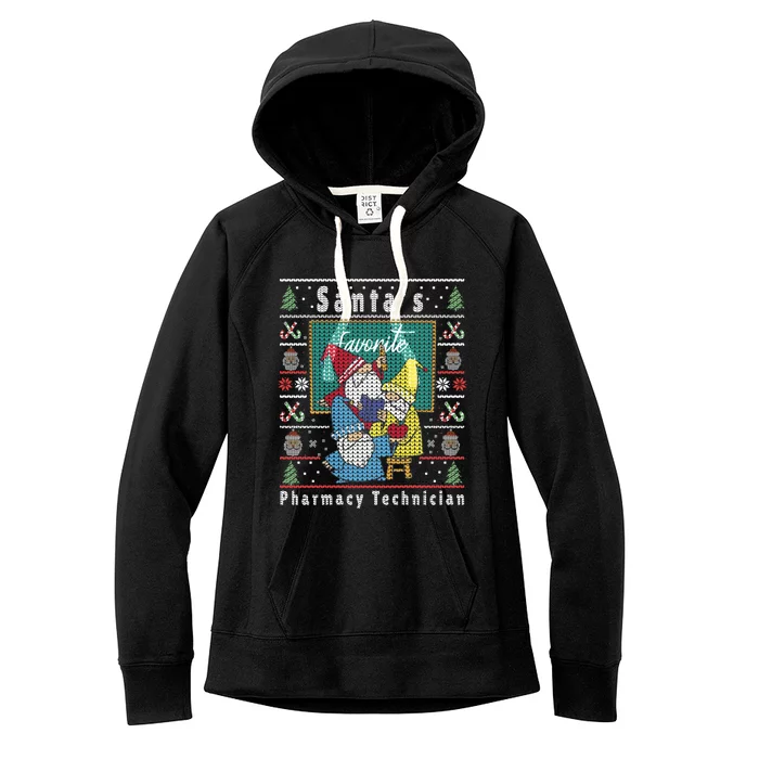 Santas Elfs Ugly Christmas Pharmacytechnician Gift Women's Fleece Hoodie