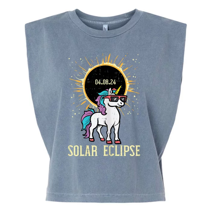 Solar Eclipse Unicorn 04.08.24 Teen Garment-Dyed Women's Muscle Tee