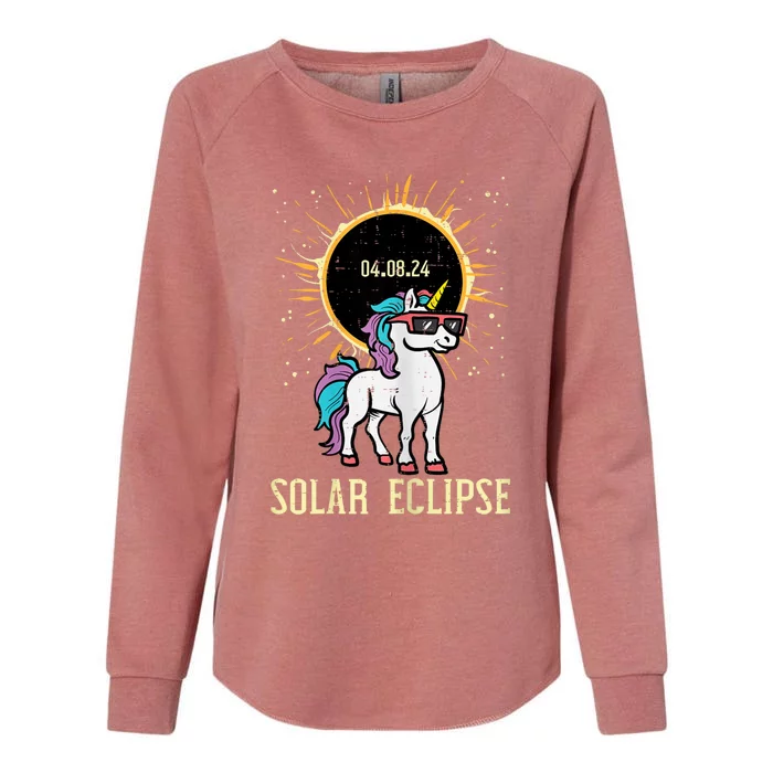 Solar Eclipse Unicorn 04.08.24 Teen Womens California Wash Sweatshirt