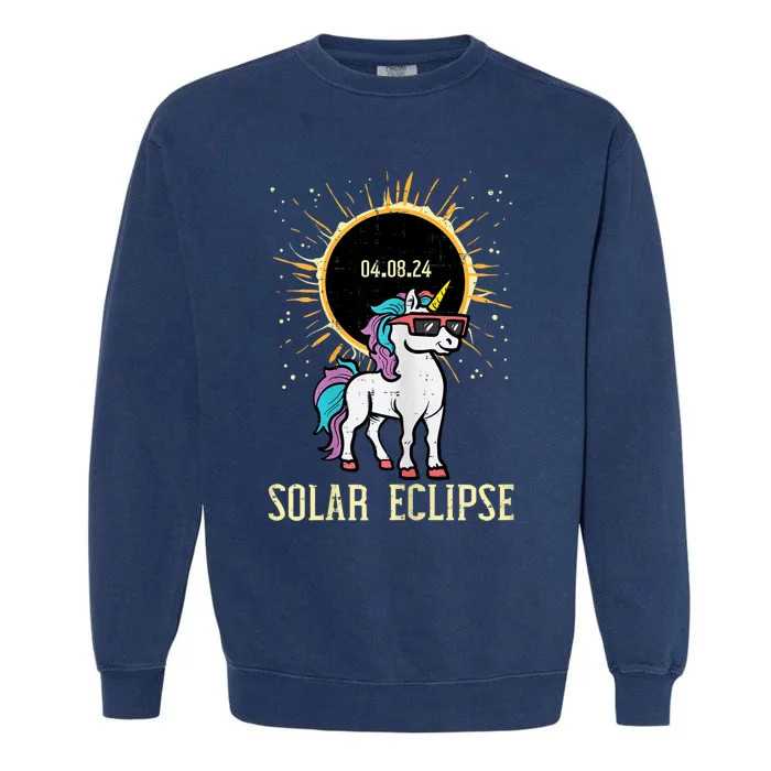 Solar Eclipse Unicorn 04.08.24 Teen Garment-Dyed Sweatshirt