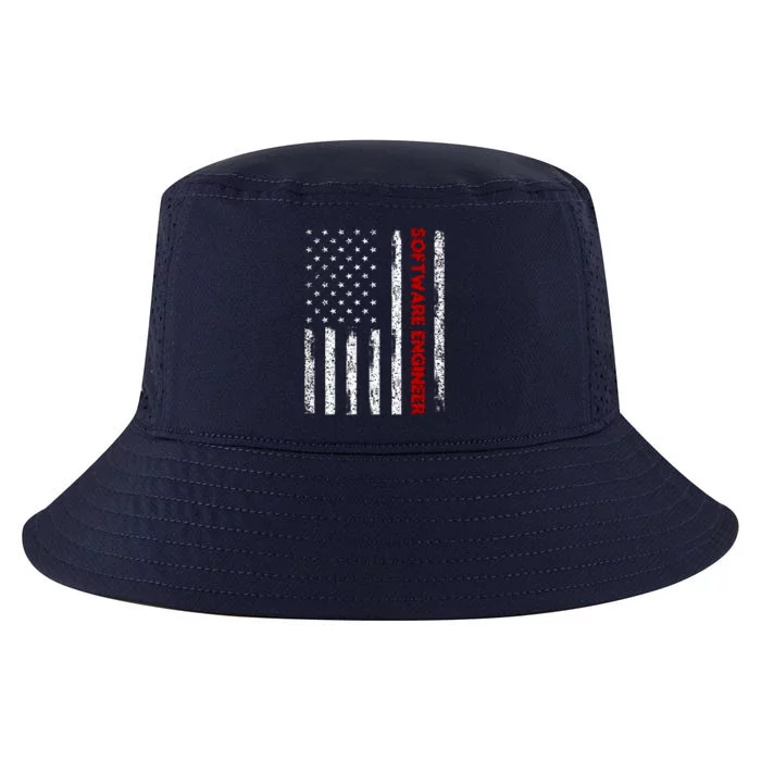 Software Engineer USA Flag Cool Comfort Performance Bucket Hat