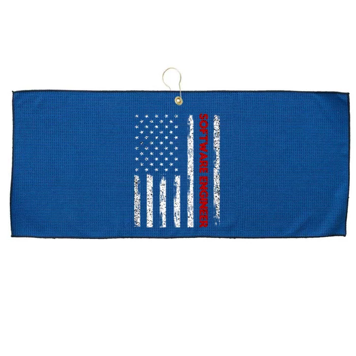 Software Engineer USA Flag Large Microfiber Waffle Golf Towel