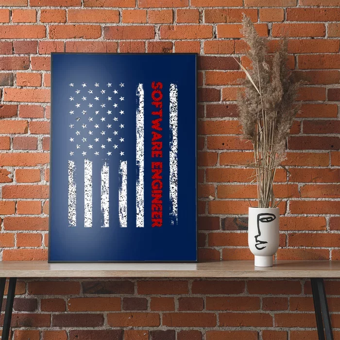 Software Engineer USA Flag Poster