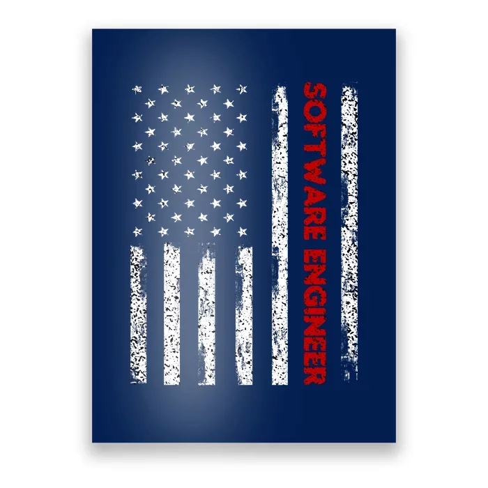 Software Engineer USA Flag Poster