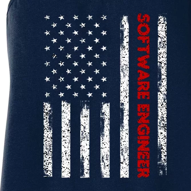 Software Engineer USA Flag Women's Racerback Tank