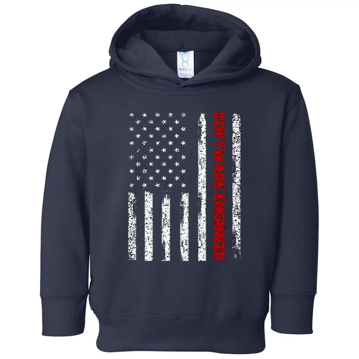 Software Engineer USA Flag Toddler Hoodie