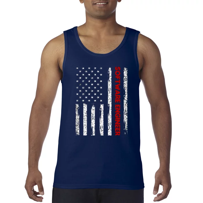 Software Engineer USA Flag Tank Top