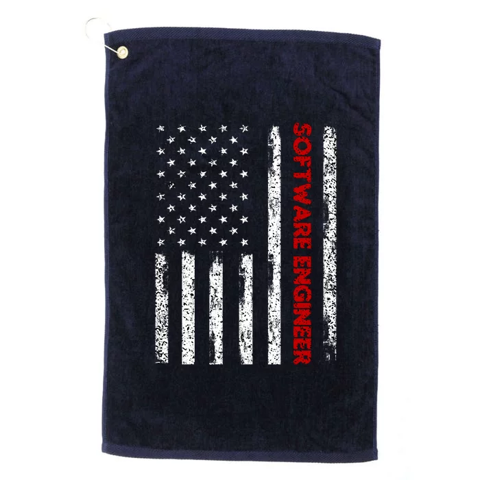 Software Engineer USA Flag Platinum Collection Golf Towel