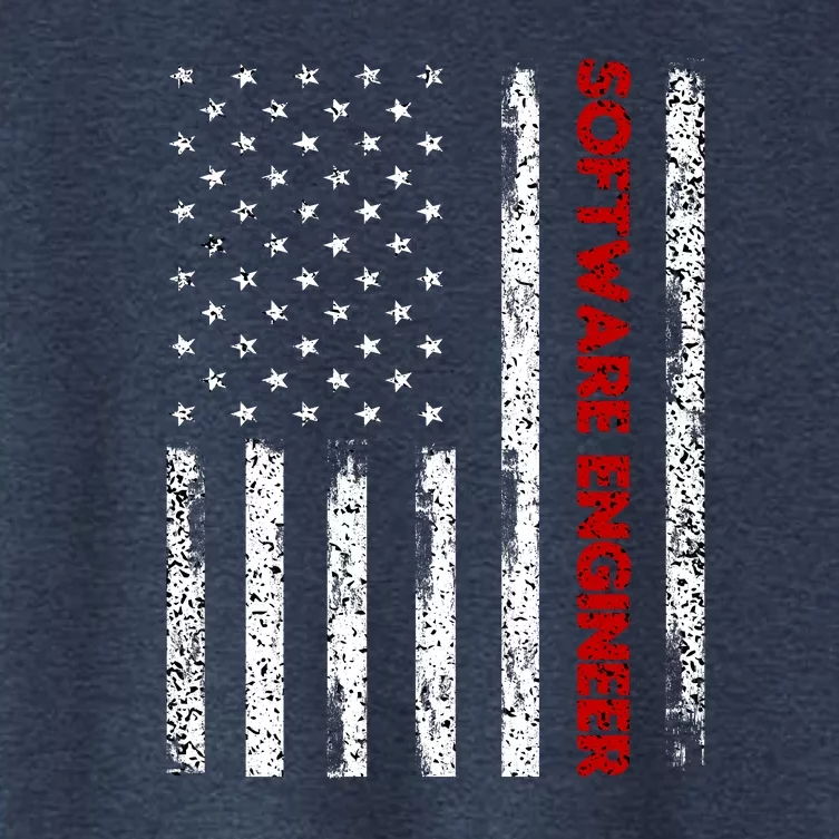 Software Engineer USA Flag Women's Crop Top Tee