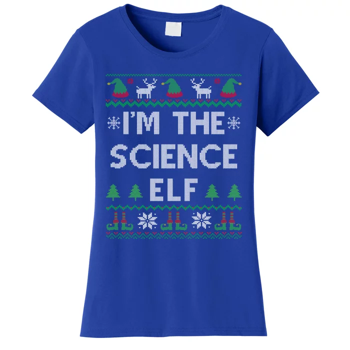 Science Elf Ugly Christmas Scientist Teacher Gift Women's T-Shirt