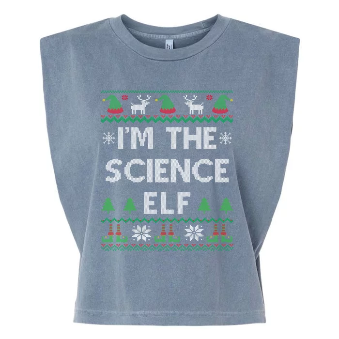 Science Elf Ugly Christmas Scientist Teacher Gift Garment-Dyed Women's Muscle Tee