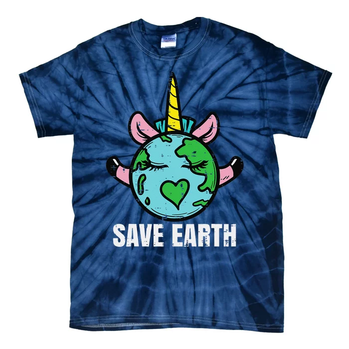 Save Earth Unicorn Face Cute Environment Tie-Dye T-Shirt