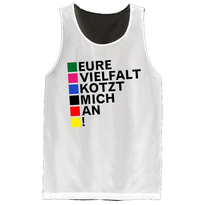 Schwarz Eure Vielfalt Kotzt Mich An Mesh Reversible Basketball Jersey Tank