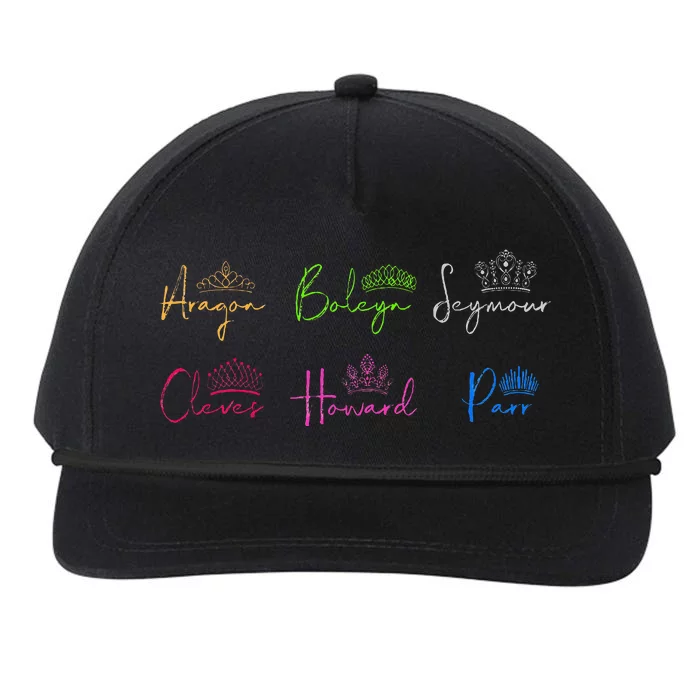 Six Ex Wives Of Henry Viii Signatures & Crowns Snapback Five-Panel Rope Hat