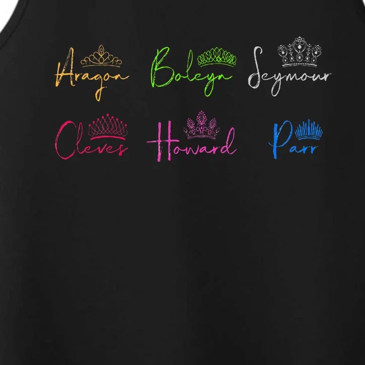 Six Ex Wives Of Henry Viii Signatures & Crowns Performance Tank