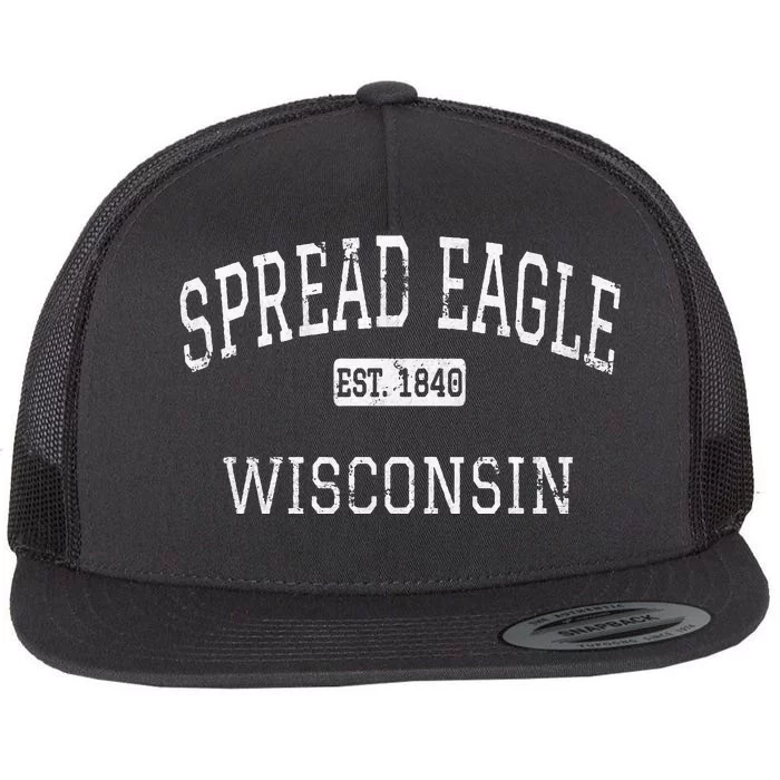 Spread Eagle Wisconsin WI Vintage Flat Bill Trucker Hat