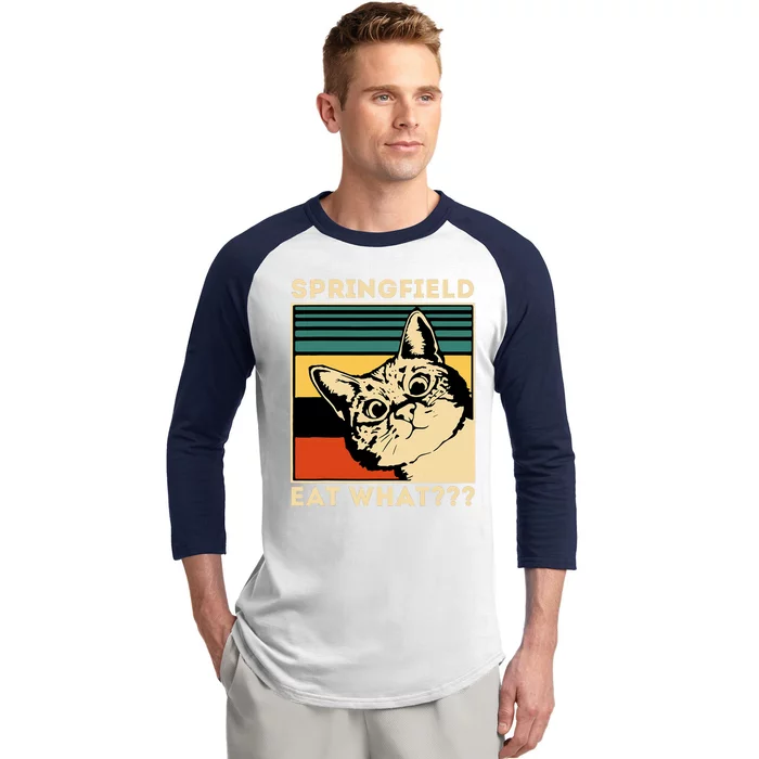 Springfield Eat What TheyRe Eating Dogs Cats Pets Trump Baseball Sleeve Shirt