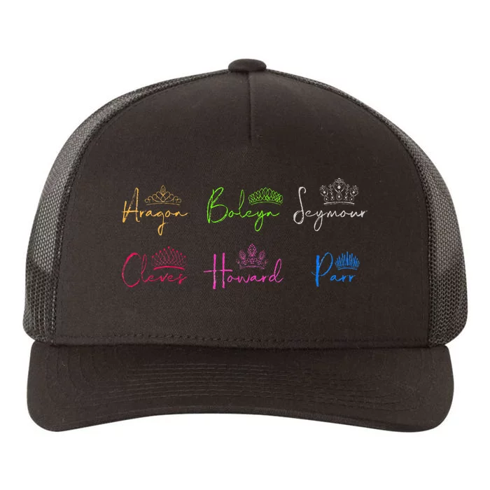 Six Ex Wives Of Henry Viii Signatures & Crowns Yupoong Adult 5-Panel Trucker Hat