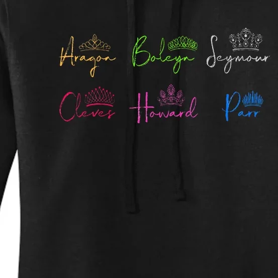 Six Ex Wives Of Henry Viii Signatures & Crowns Women's Pullover Hoodie